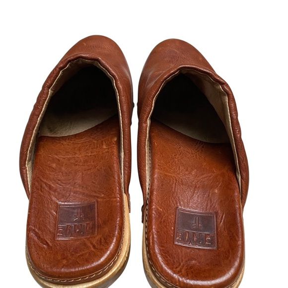 Frye Clara Campus Clogs Brown Leather Size 7 | 2.5” Heel Platform Mules - Picture 12 of 16